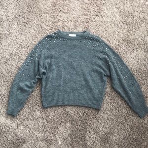 H&M Sweater with Pearl & Rhinestone Embellishments